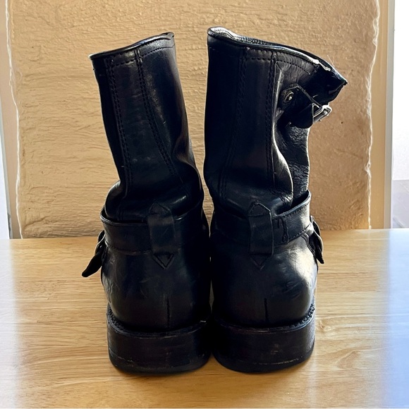 Authentic Frye Black Leather Moto Boots - size 9 - Picture 4 of 6